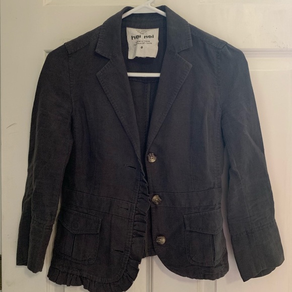 Anthropologie Jackets & Blazers - Anthropologie hei hei Gray Linen Blazer!!